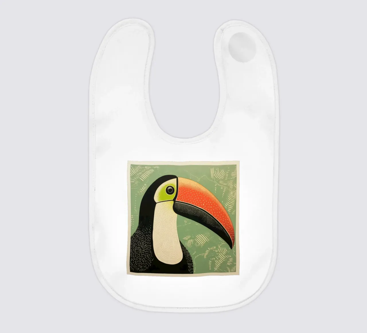 Tucano verde 3 bavaglino da Minimal Animal Art