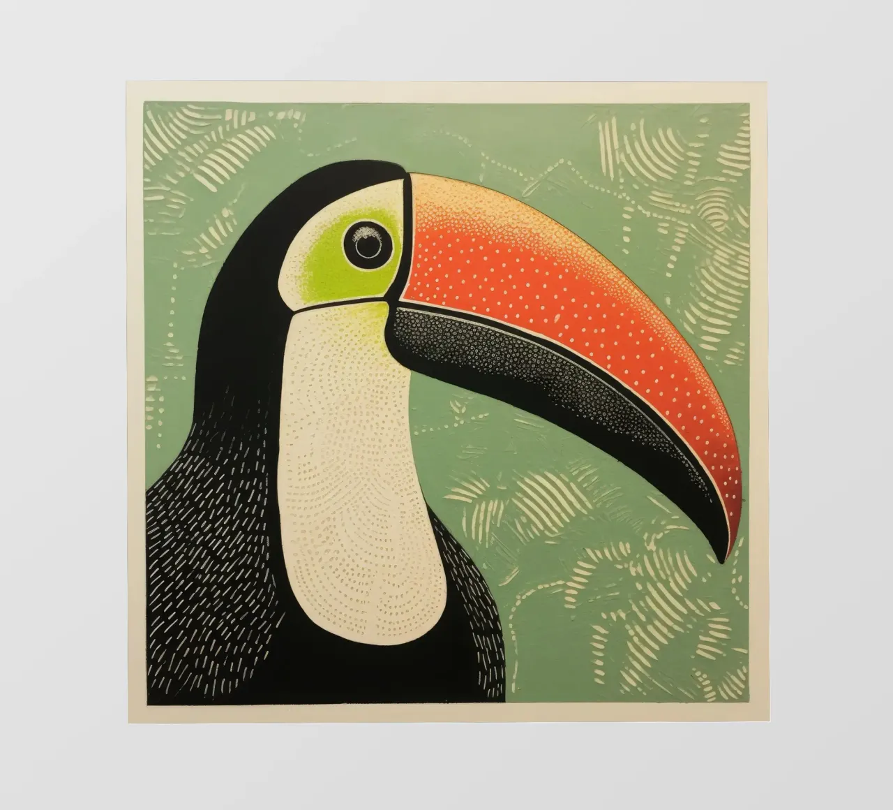 Tucano verde 3 pellicola backlit da Minimal Animal Art