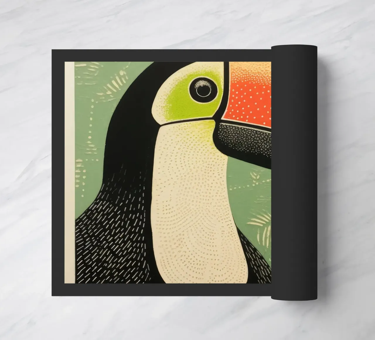 Tucano verde 3 zerbino da Minimal Animal Art
