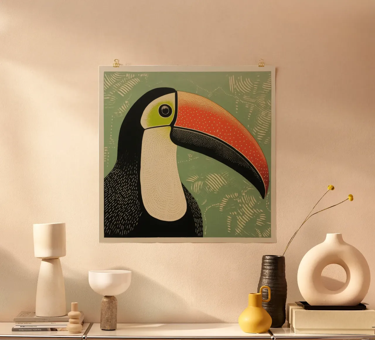 Toucan vert 3 hahnemühle de Minimal Animal Art