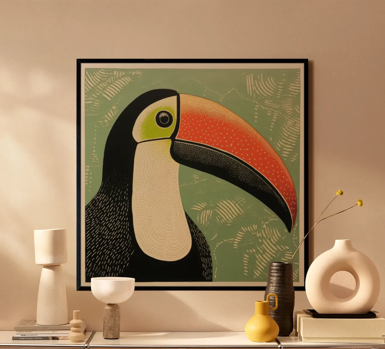 Toucan vert 3 hahnemühle de Minimal Animal Art