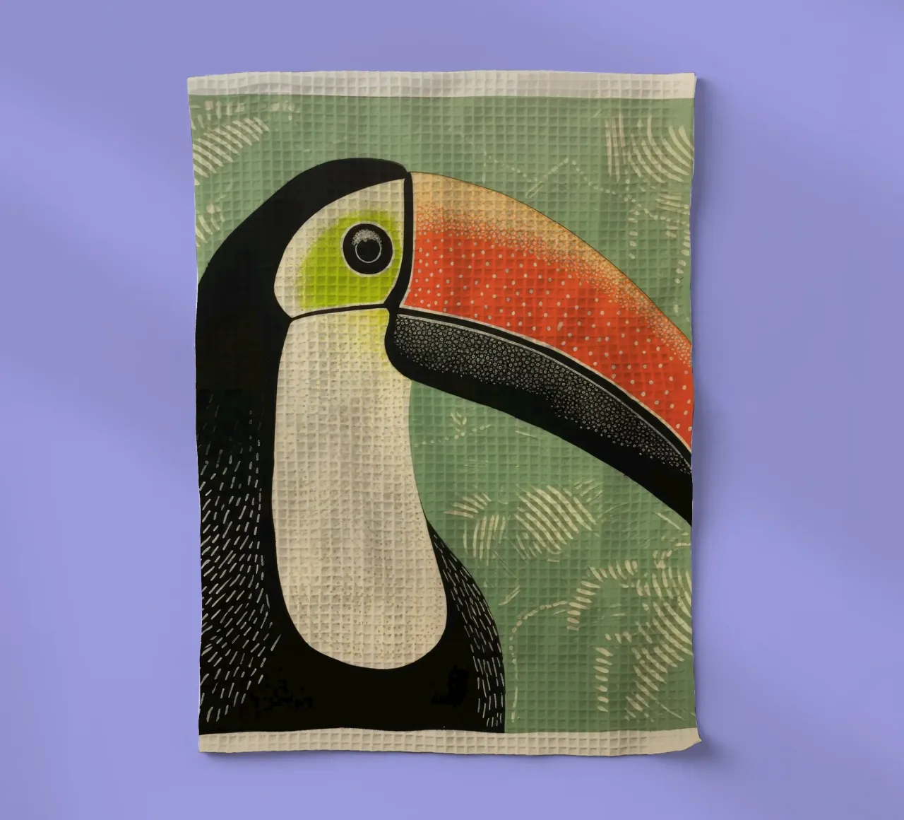 Toucan vert 3 torchon de Minimal Animal Art