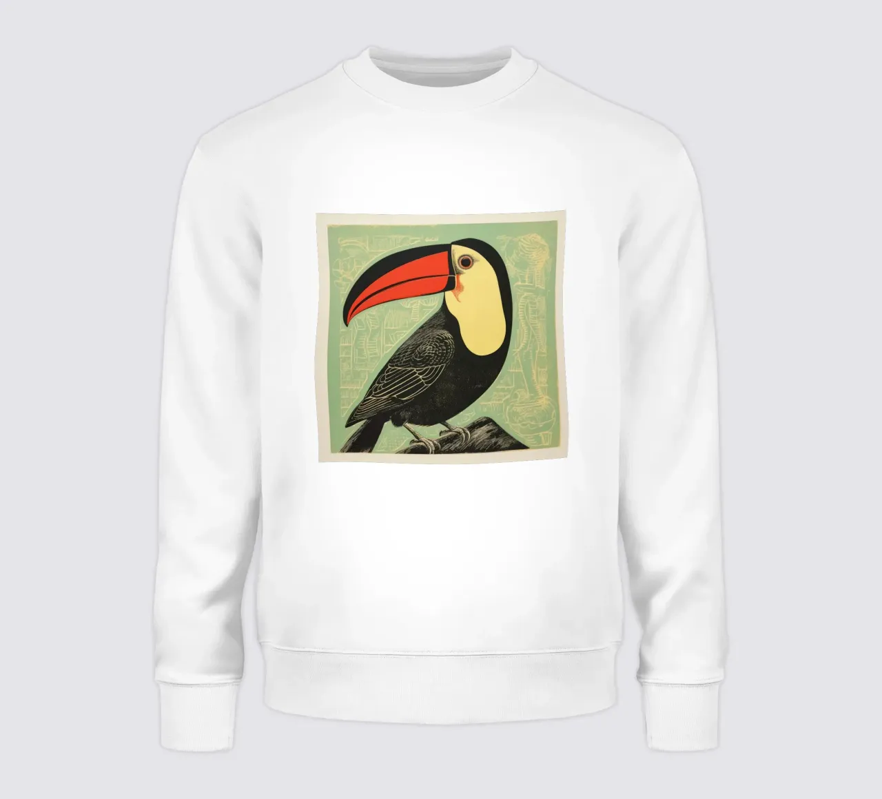 Tucano verde 4 felpa da Minimal Animal Art