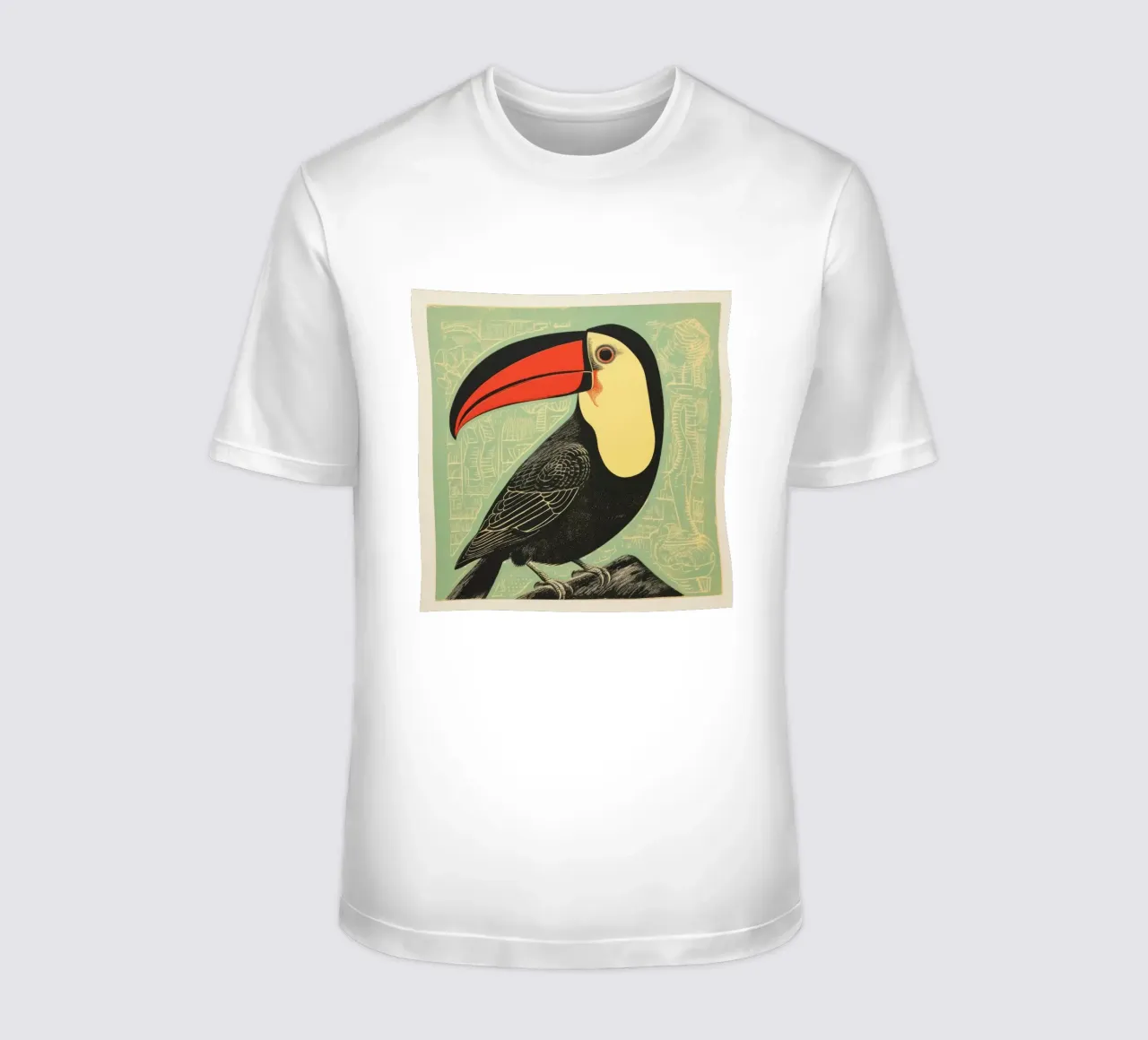 Tucano verde 4 t-shirt da Minimal Animal Art