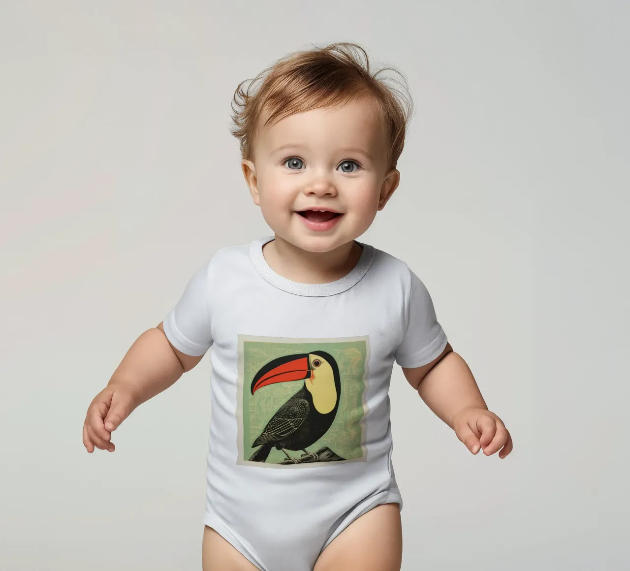 Toucan vert 4 body bébé de Minimal Animal Art