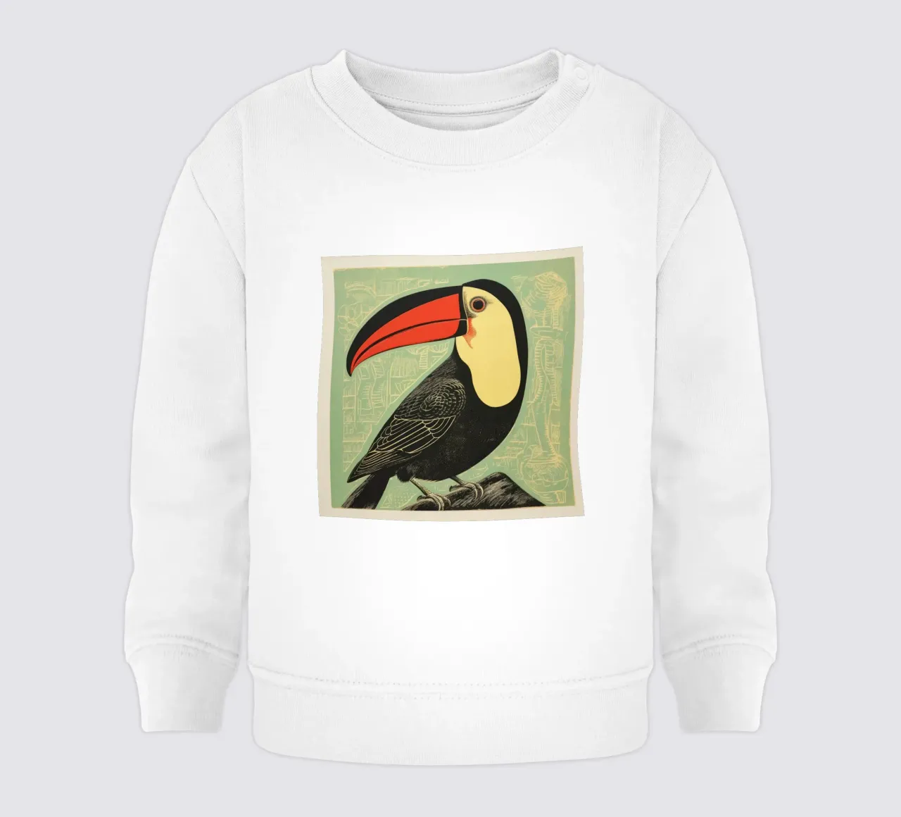 Tucano verde 4 felpa neonato da Minimal Animal Art