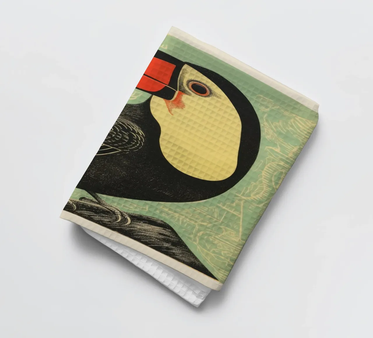 Toucan vert 4 torchon de Minimal Animal Art