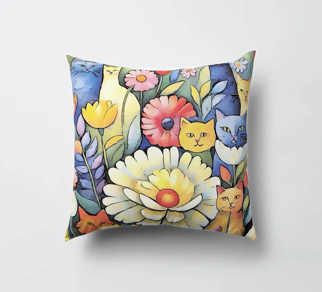 Cats #2 decorative cushion by ZAMART