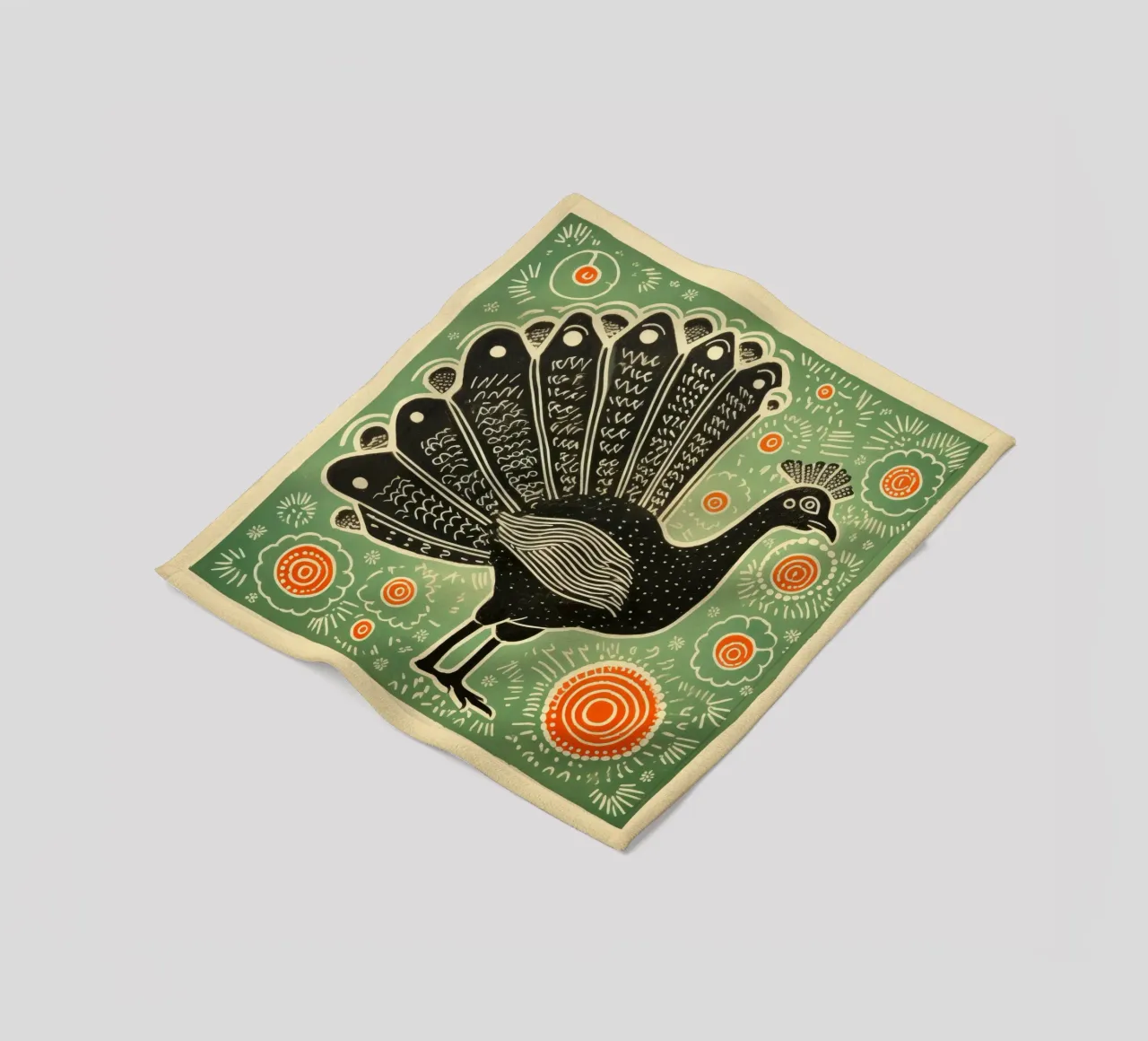 Green Turkey 3 fleece blanket by Minimal Animal Art