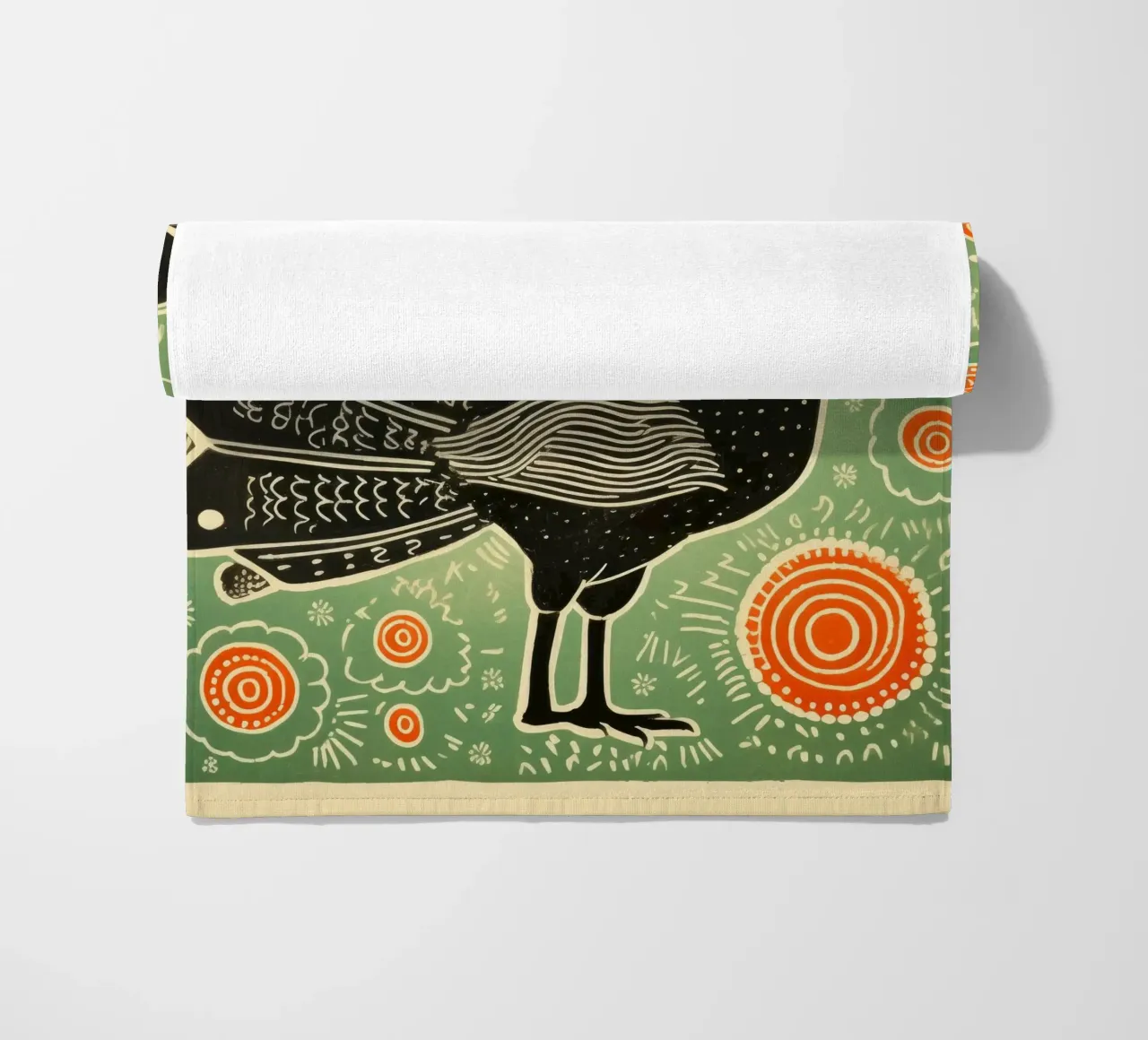 Tacchino verde 3 telo mare da Minimal Animal Art
