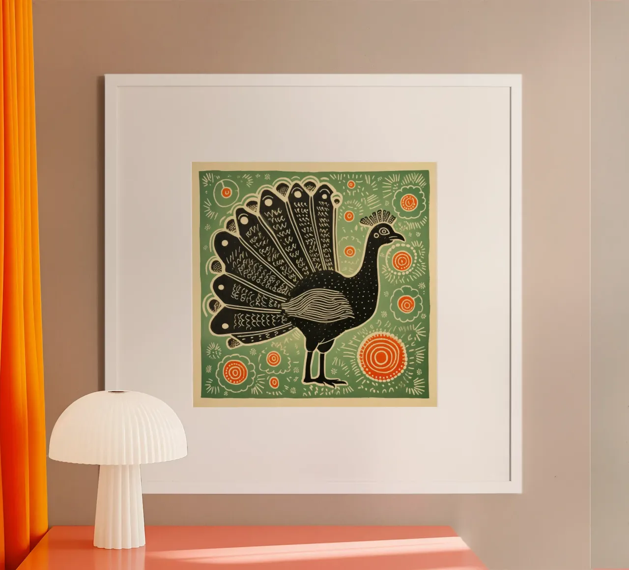 Tacchino verde 3 poster con telaio in alluminio da Minimal Animal Art