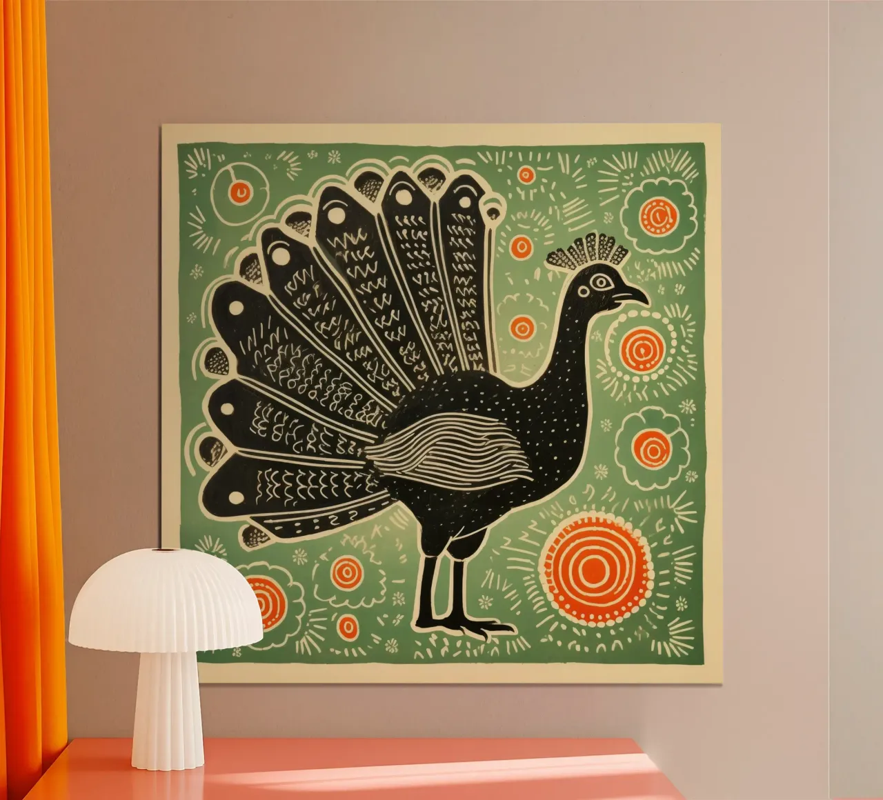 Tacchino verde 3 poster con telaio in alluminio da Minimal Animal Art