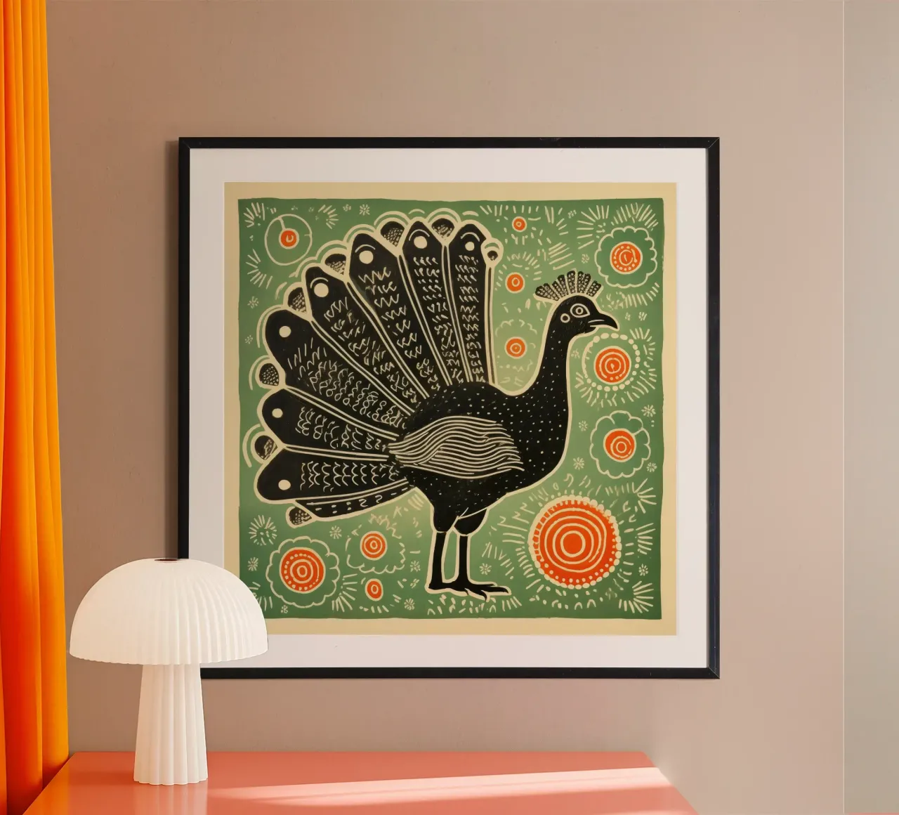 Tacchino verde 3 poster con telaio in alluminio da Minimal Animal Art