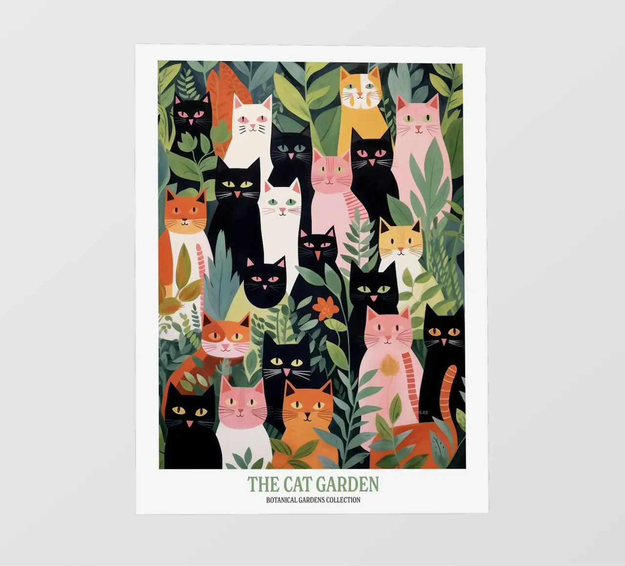 Il giardino dei gatti Fiori botanici 3 telo in pvc da Peaches Art Prints
