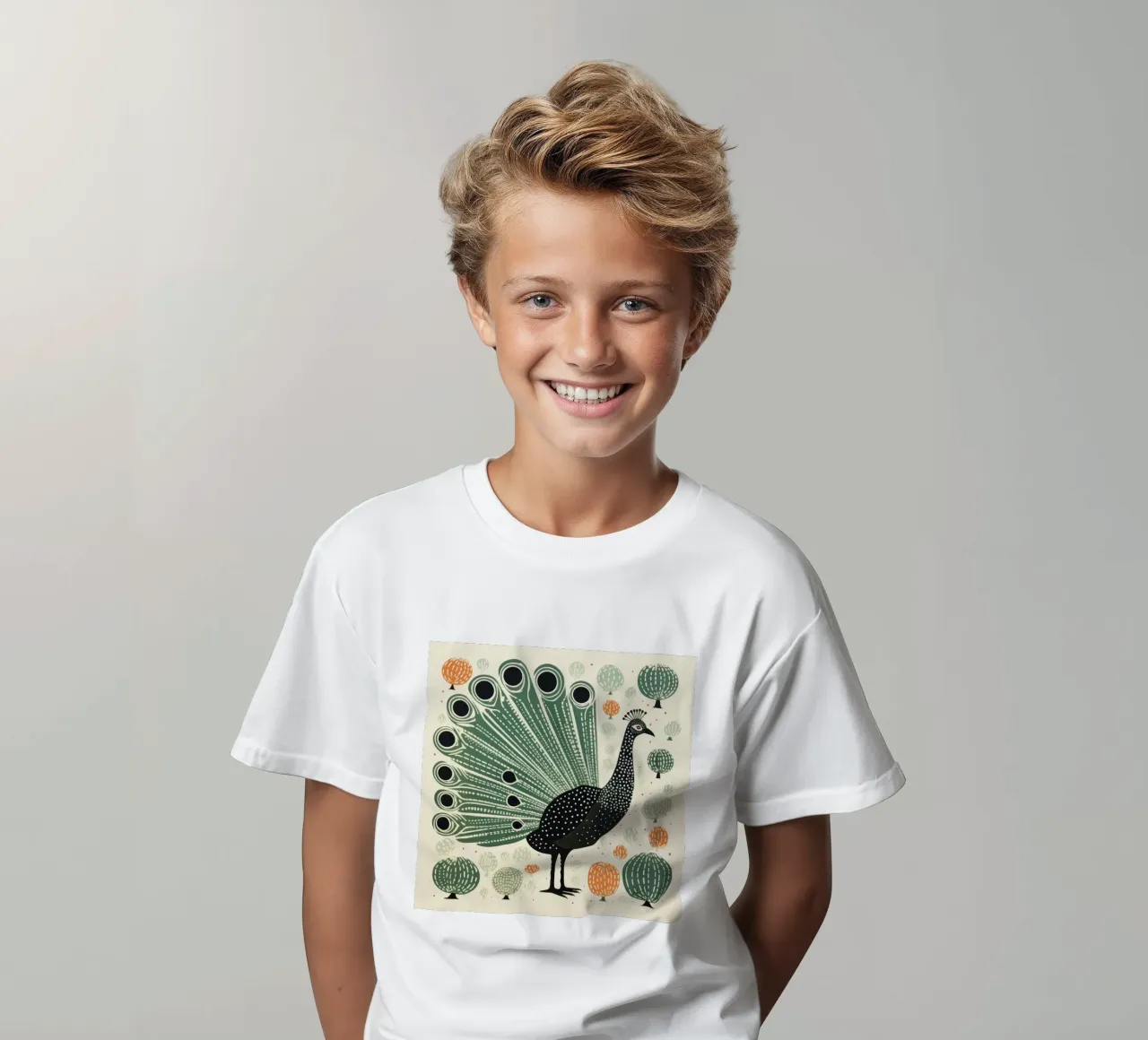 Grüner Truthahn 4 Kinder T-Shirt von Minimal Animal Art