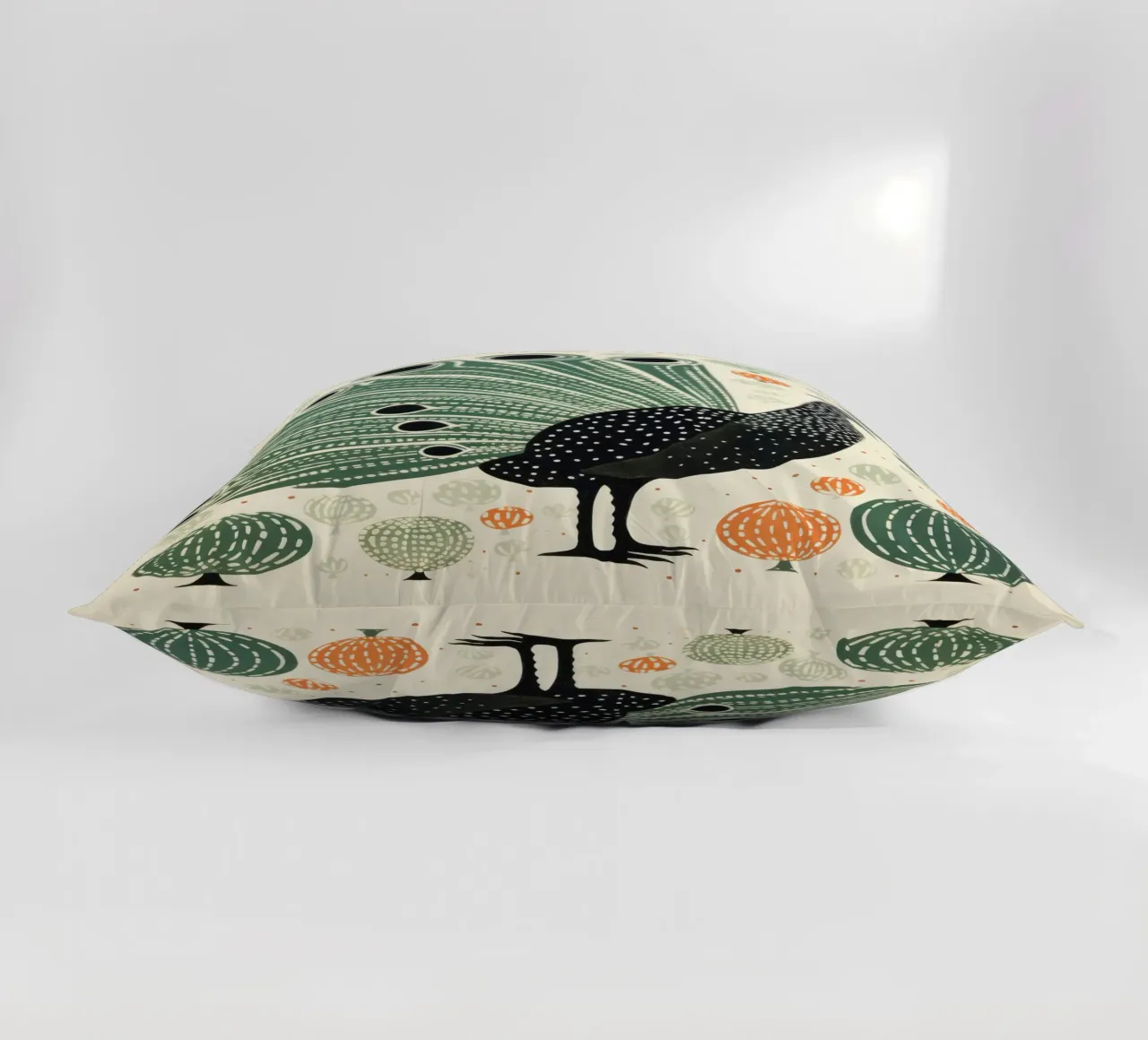 Tacchino verde 4 cuscino da Minimal Animal Art