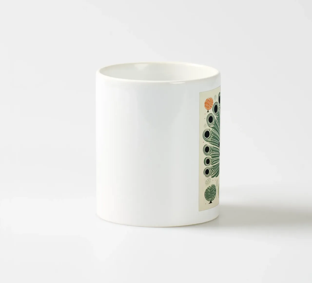 Tacchino verde 4 tazza in ceramica da Minimal Animal Art