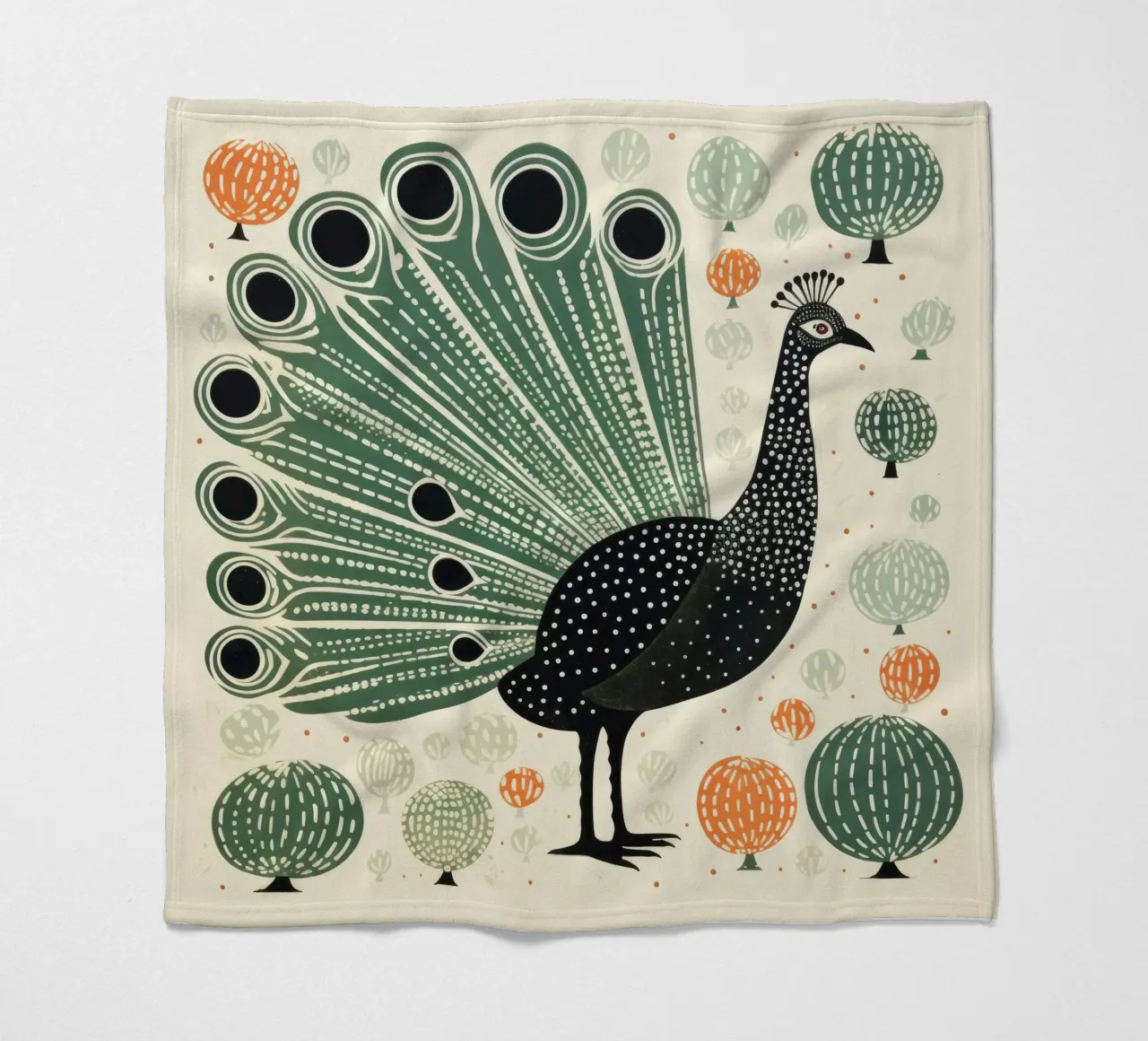 Tacchino verde 4 coperta in pile da Minimal Animal Art
