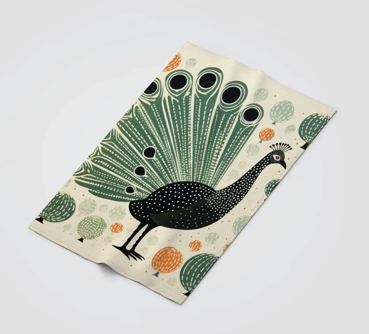 Tacchino verde 4 coperta in pile da Minimal Animal Art
