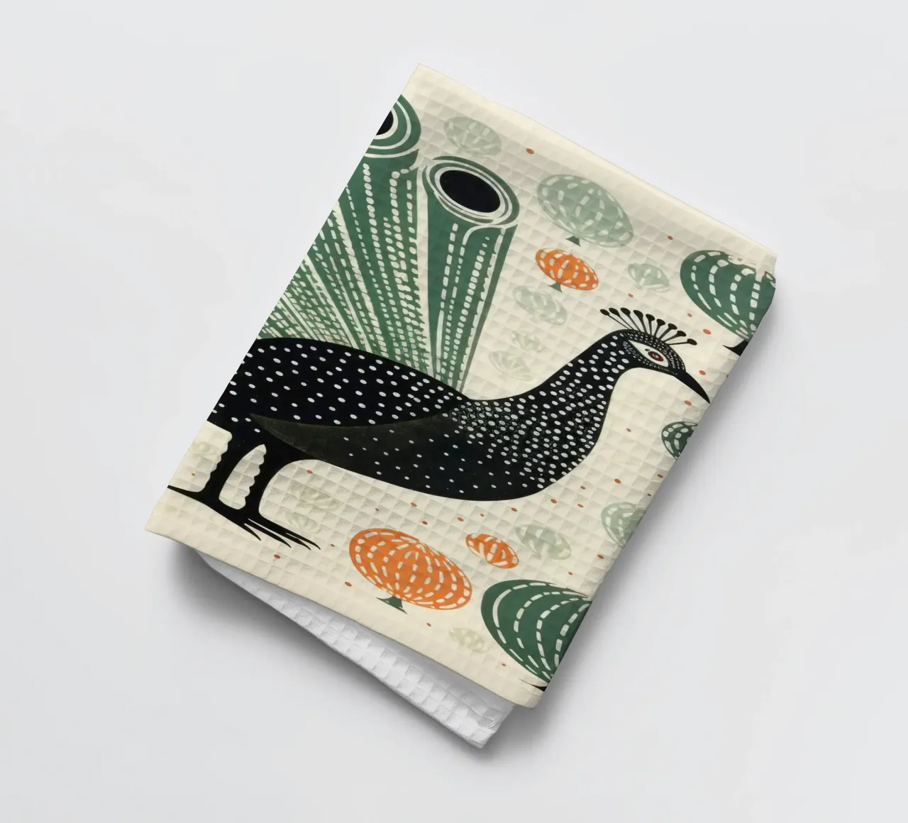 Tacchino verde 4 canovaccio da cucina da Minimal Animal Art