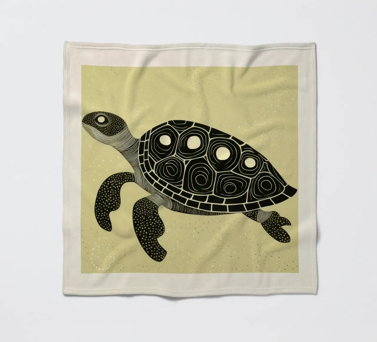 Grüne Schildkröte Fleecedecke von Minimal Animal Art