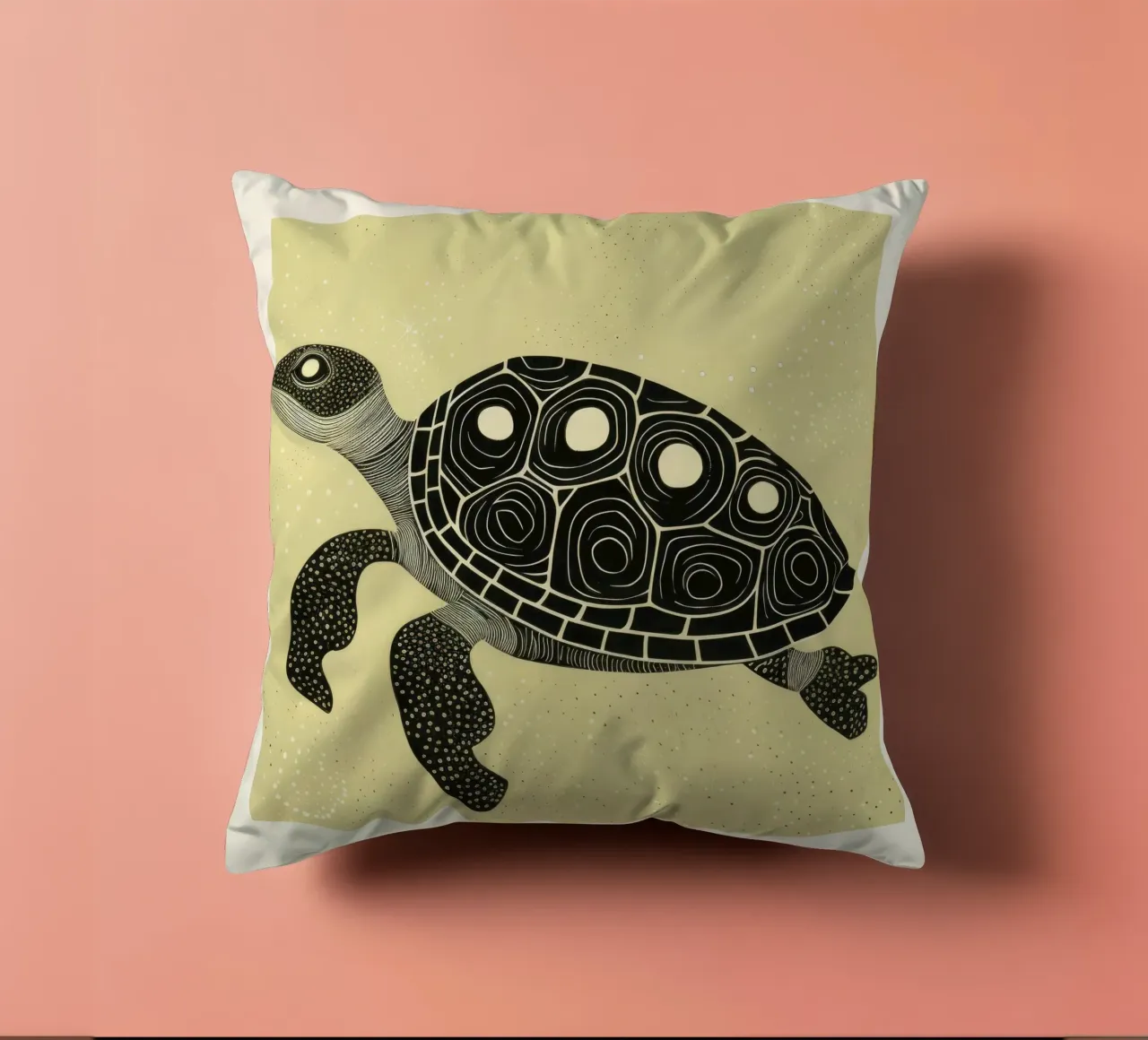 Tartaruga verde 1 cuscino da Minimal Animal Art