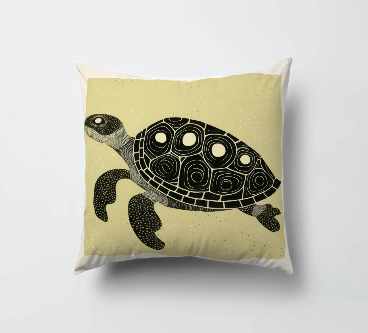 Tartaruga verde 1 cuscino da Minimal Animal Art
