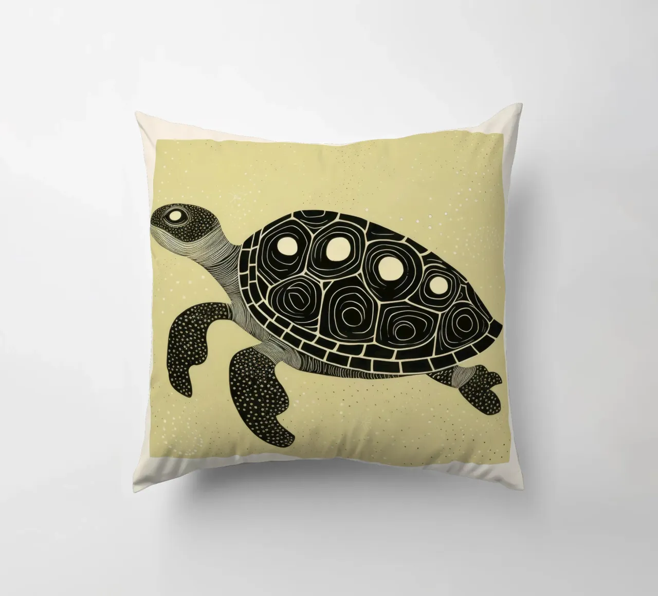 Tartaruga verde 1 cuscino da Minimal Animal Art