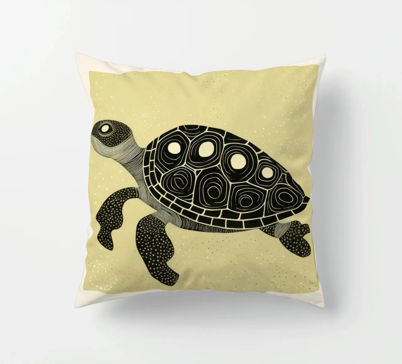Tartaruga verde 1 cuscino da Minimal Animal Art
