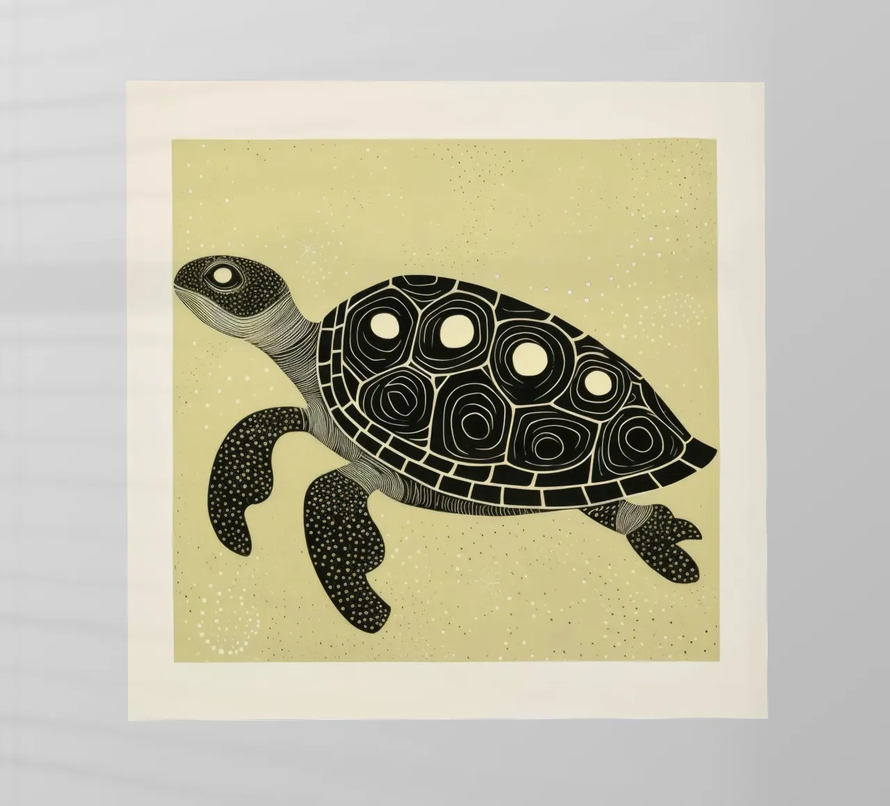 Tartaruga verde pellicola backlit da Minimal Animal Art