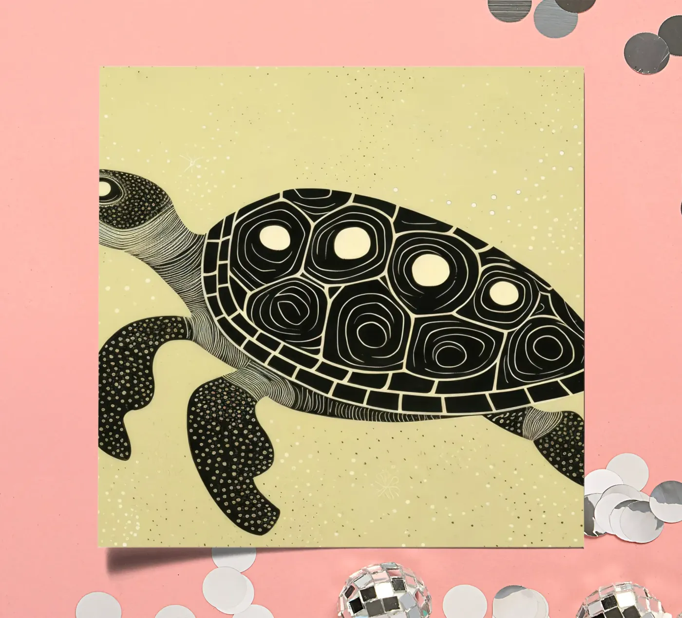 Green Turtle stickervel van Minimal Animal Art