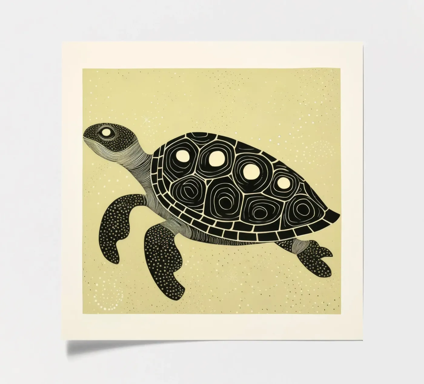 Green Turtle stickervel van Minimal Animal Art
