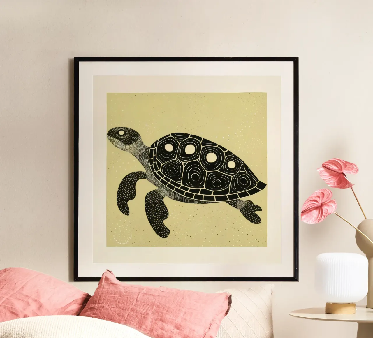 Green Turtle poster by Minimal Animal Art