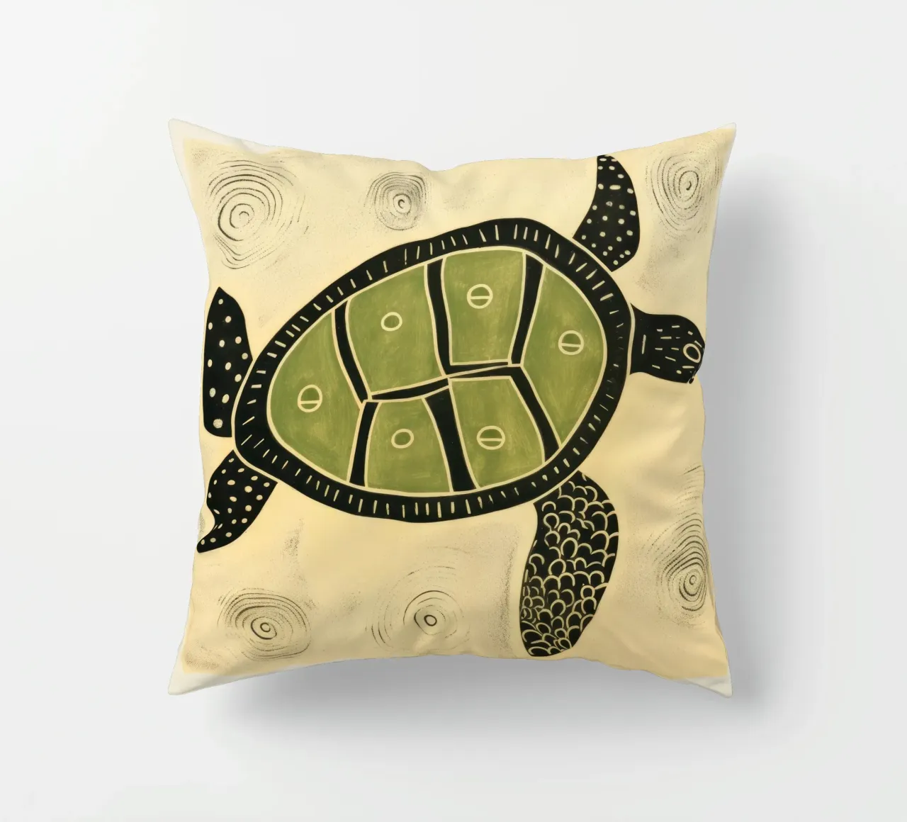 Tartaruga verde 2 cuscino da Minimal Animal Art