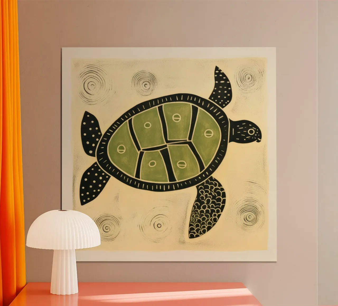 Green Turtle 2 hahnemühle by Minimal Animal Art
