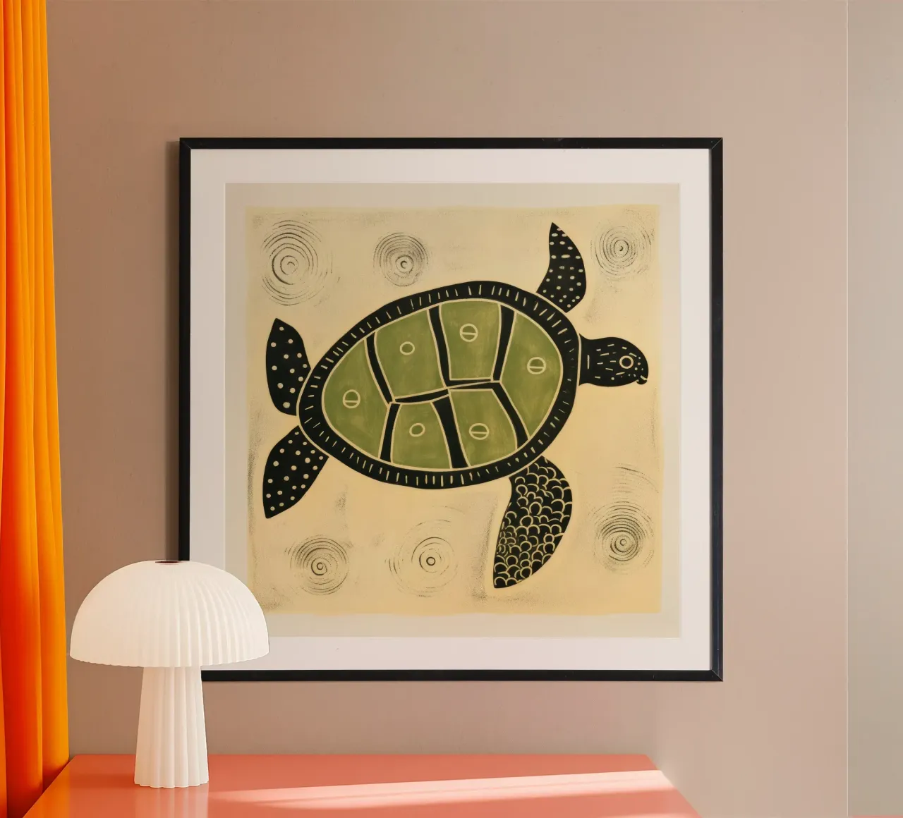 Green Turtle poster by Minimal Animal Art
