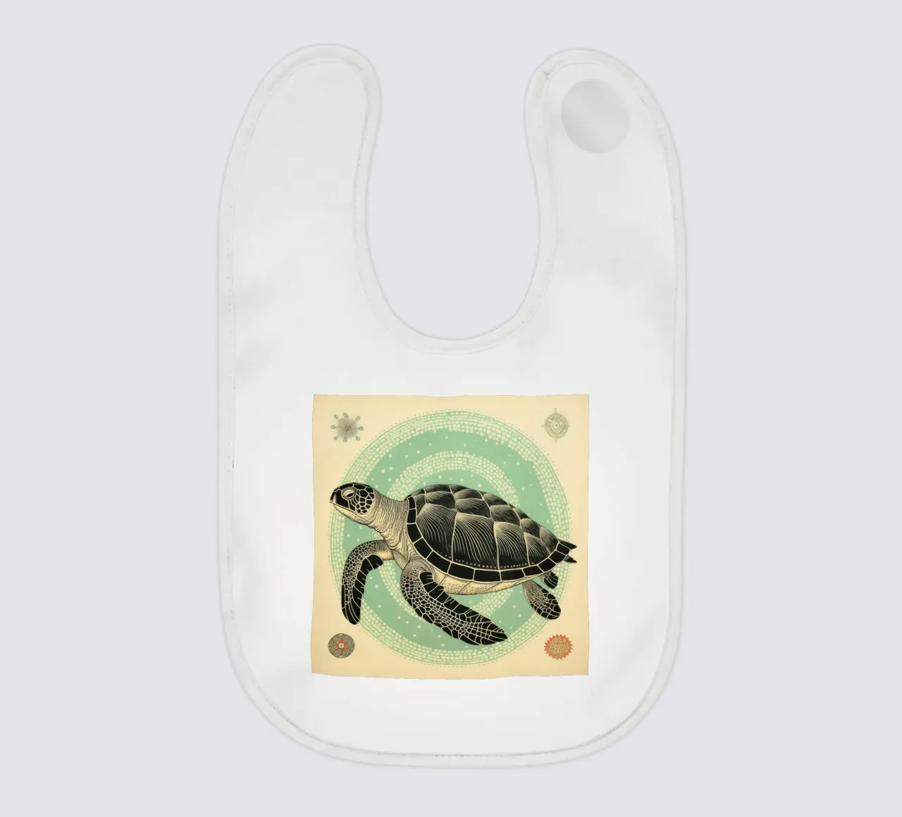 Green Turtle bavaglino da Minimal Animal Art