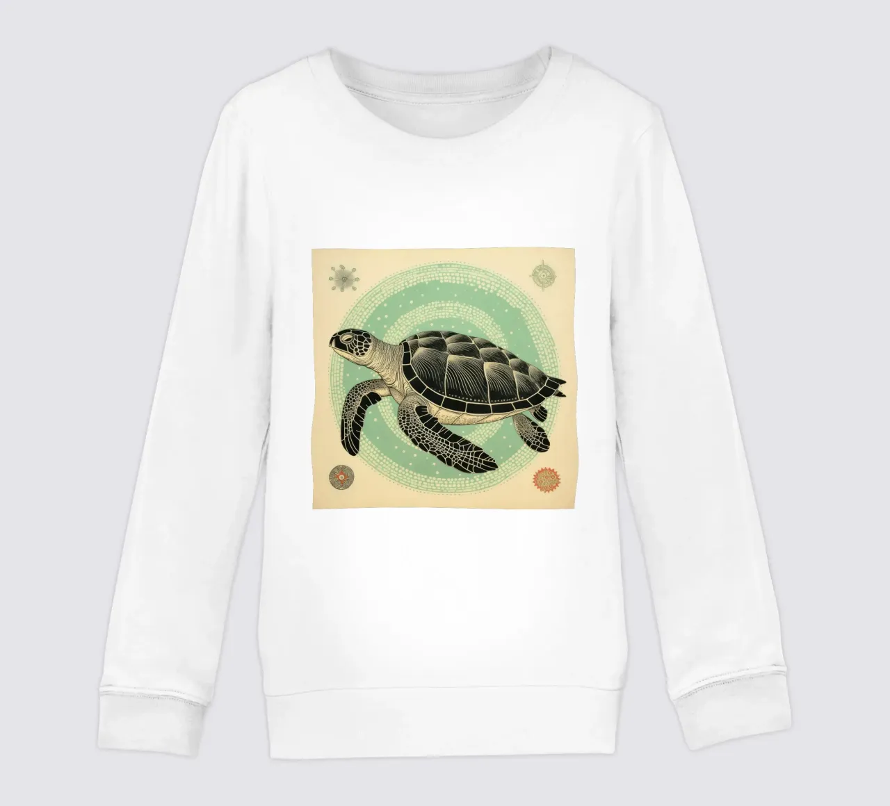 Tartaruga verde 3 felpa bambino da Minimal Animal Art