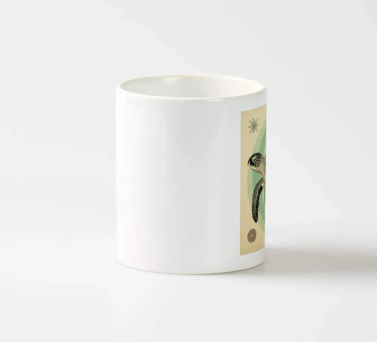 Tartaruga verde 3 tazza in ceramica da Minimal Animal Art