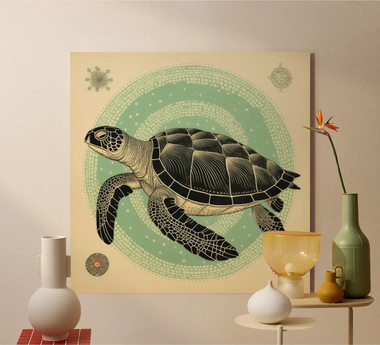 Green Turtle plexiglass da Minimal Animal Art
