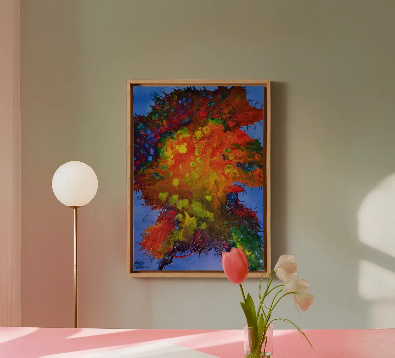 IDEAL GIFT 134 canvas met Baklijst van Thierry Vobmann Abstract painting