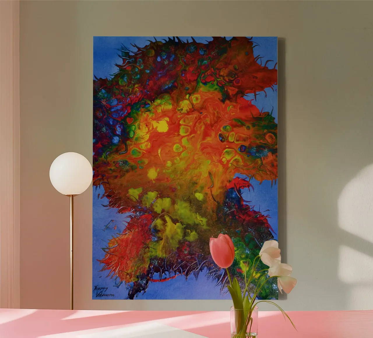 IDEAL GIFT 134 canvas met Baklijst van Thierry Vobmann Abstract painting