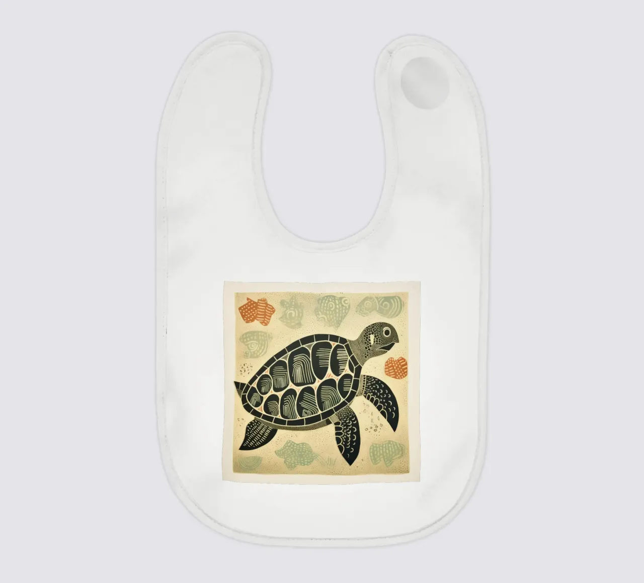 Green Turtle baby bib by Minimal Animal Art