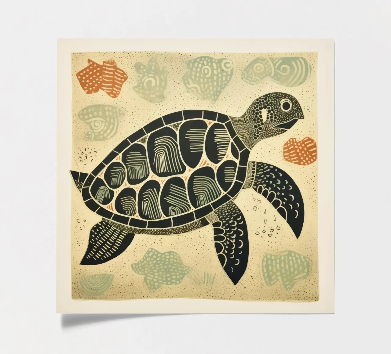Green Turtle sticker sheet by Minimal Animal Art