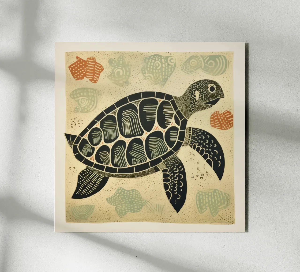 Green Turtle forex plate by Minimal Animal Art