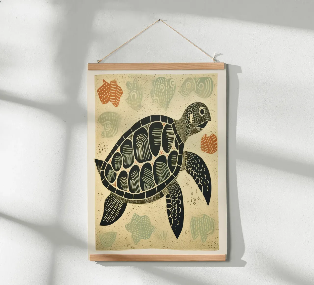 Green Turtle poster by Minimal Animal Art