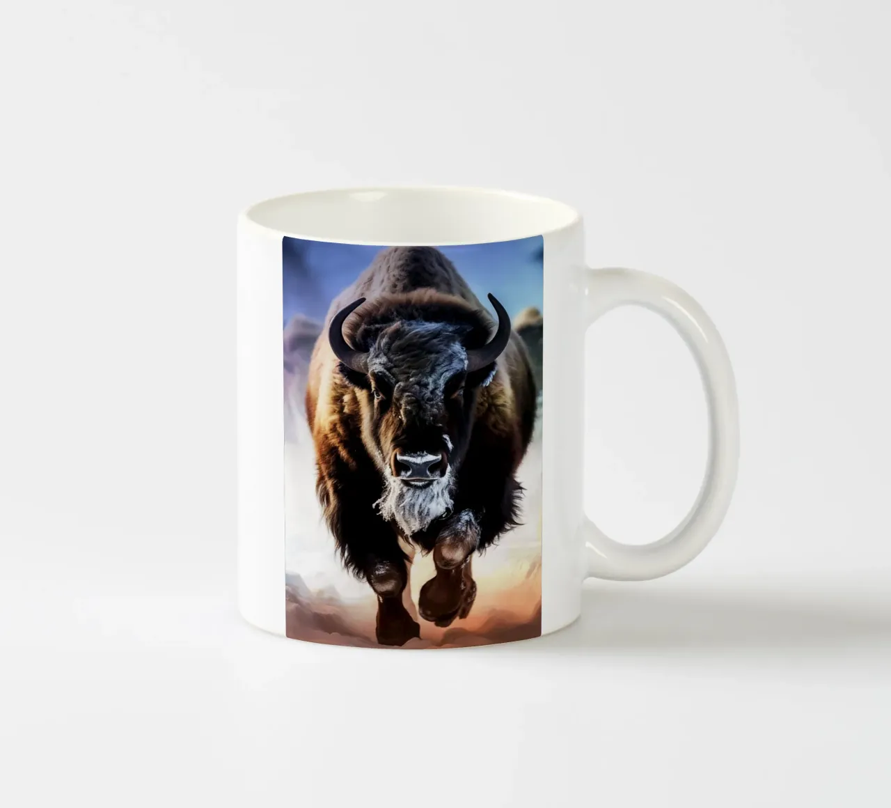 Bisonte acquerellato tazza in ceramica da kaiyaraiya