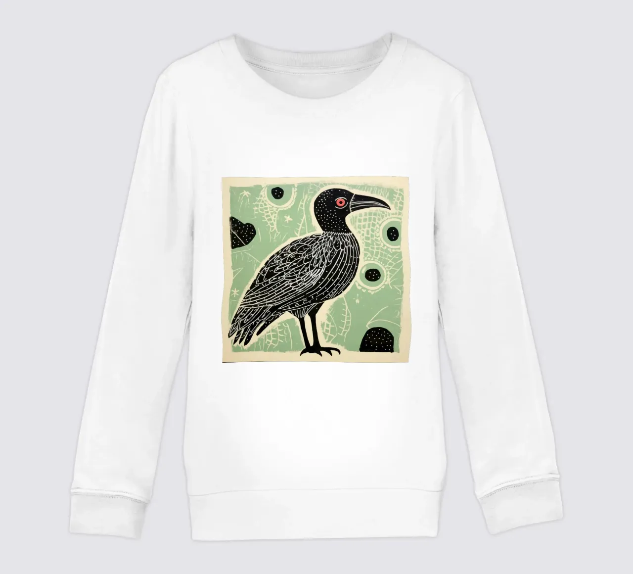 Avvoltoio verde 1 felpa bambino da Minimal Animal Art