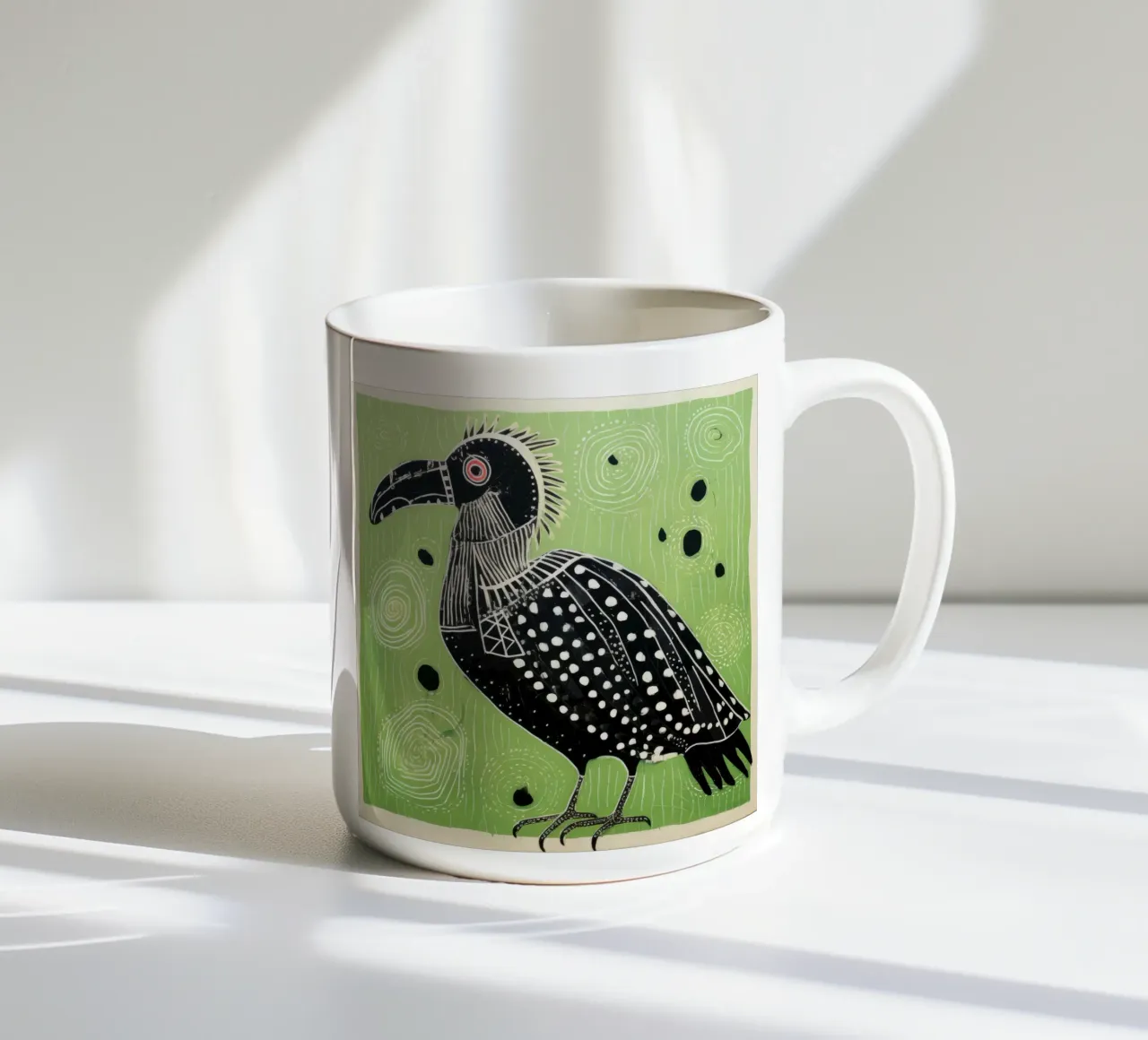 Avvoltoio verde 2 tazza in ceramica da Minimal Animal Art