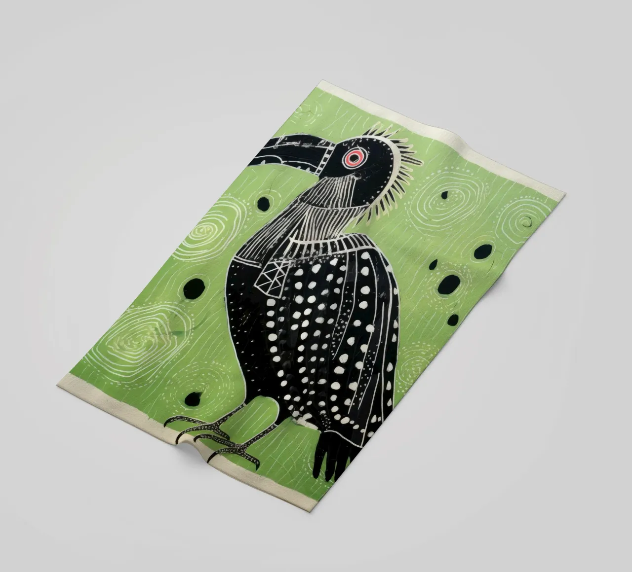Avvoltoio verde 2 telo mare da Minimal Animal Art